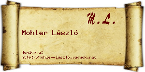 Mohler László névjegykártya